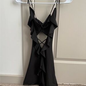 Elegant Black Ruffle Dress